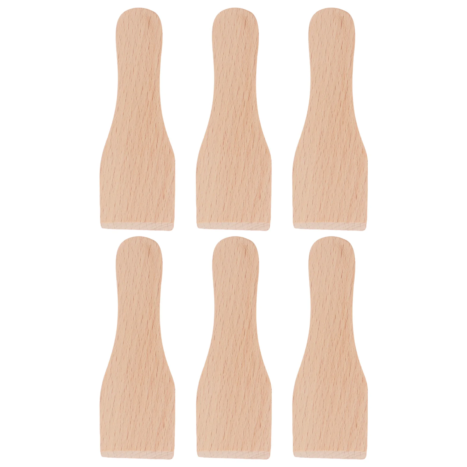 

6 Pcs Small Wooden Household Baking Scraper Spatula Cake Cheese Cooking Kitchen Butter Bread Utensil Server Safe