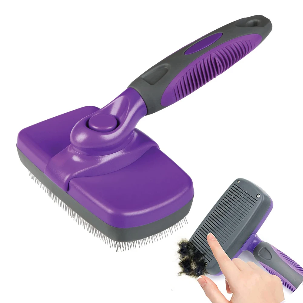 

Self-Cleaning Slicker Brush for Pets Comb for Grooming Long Haired Short Haired Dogs Cats Rabbits Deshedding Tool Cat Brush