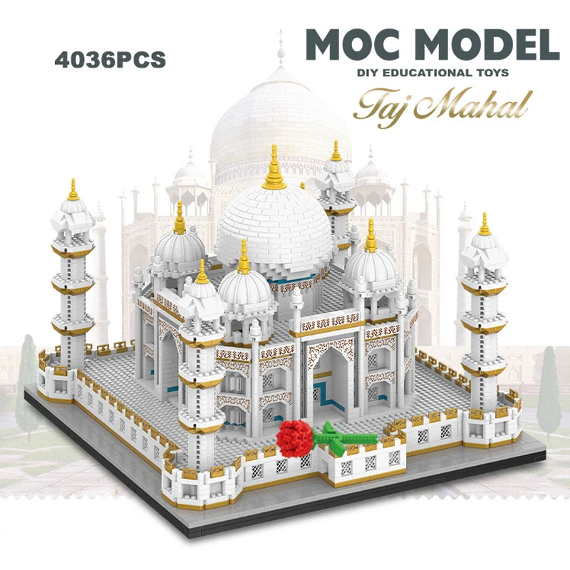 

4036PCS MOC City Mini Bricks Taj Mahal World Famous Architecture Micro Model India Building Blocks Creative Sets City Kids Toys