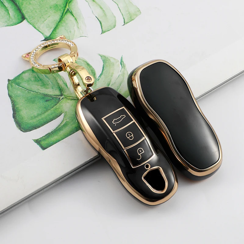 

Soft TPU Car Remote Key Case Cover Shell Fob Keychain For Porsche Cayenne 911 996 Macan Panamera Boxster 986 987 981