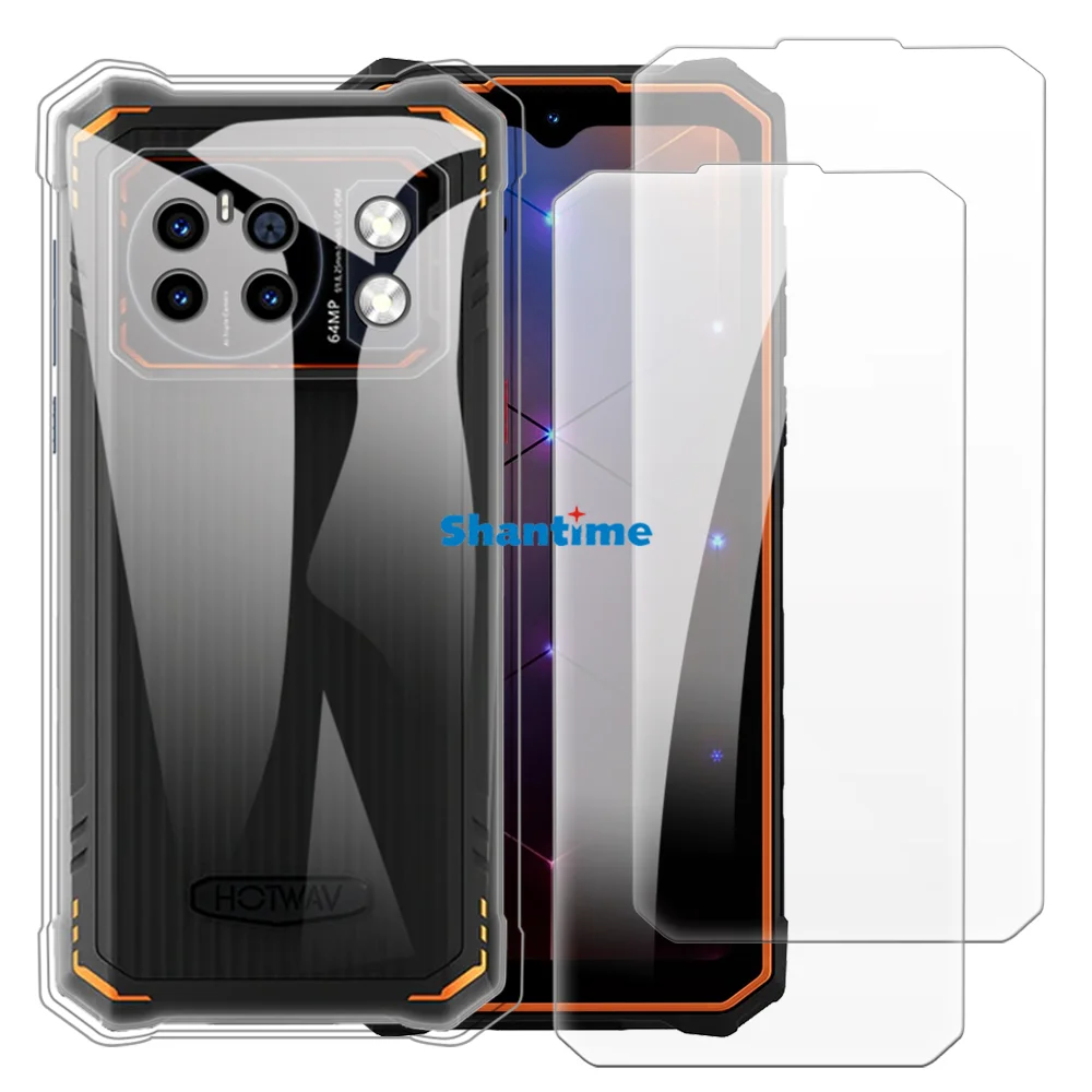 Мягкий чехол + комплект из закаленного стекла защитные пленки для экрана Hotwav Cyber 13