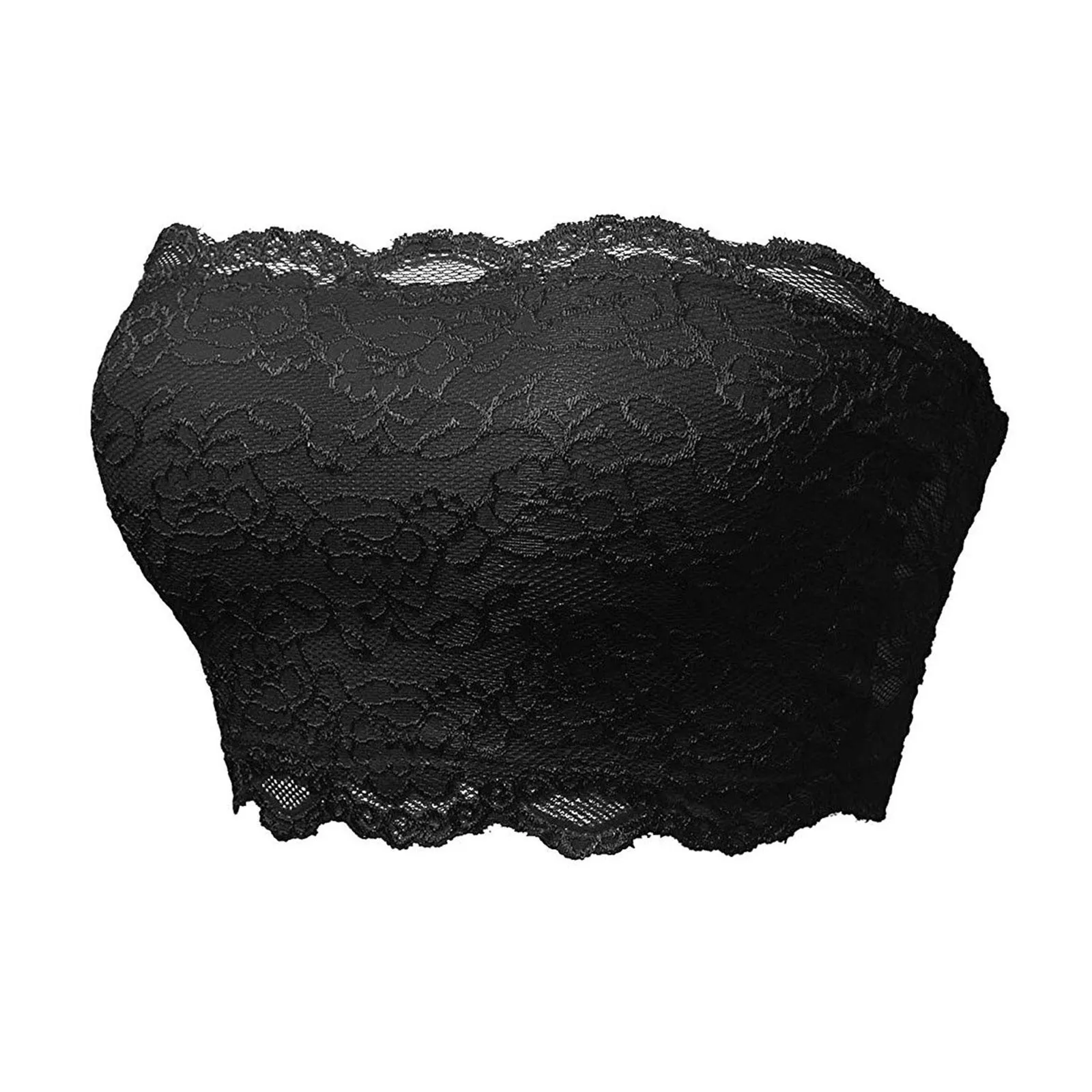 Женский бесшовный кружевной топ с цветочным рисунком бюстгальтер-труба пуш-ап