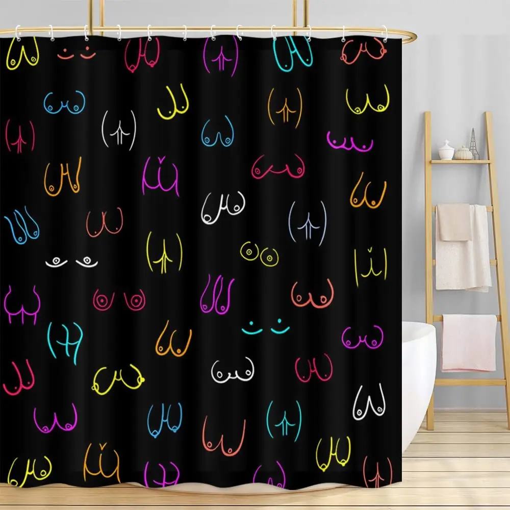 

Sexy Body Lines Shower Curtain Minimalist Black White Color Aesthetics Bath Screen Waterproof Fabric Bathroom Decor with Hooks