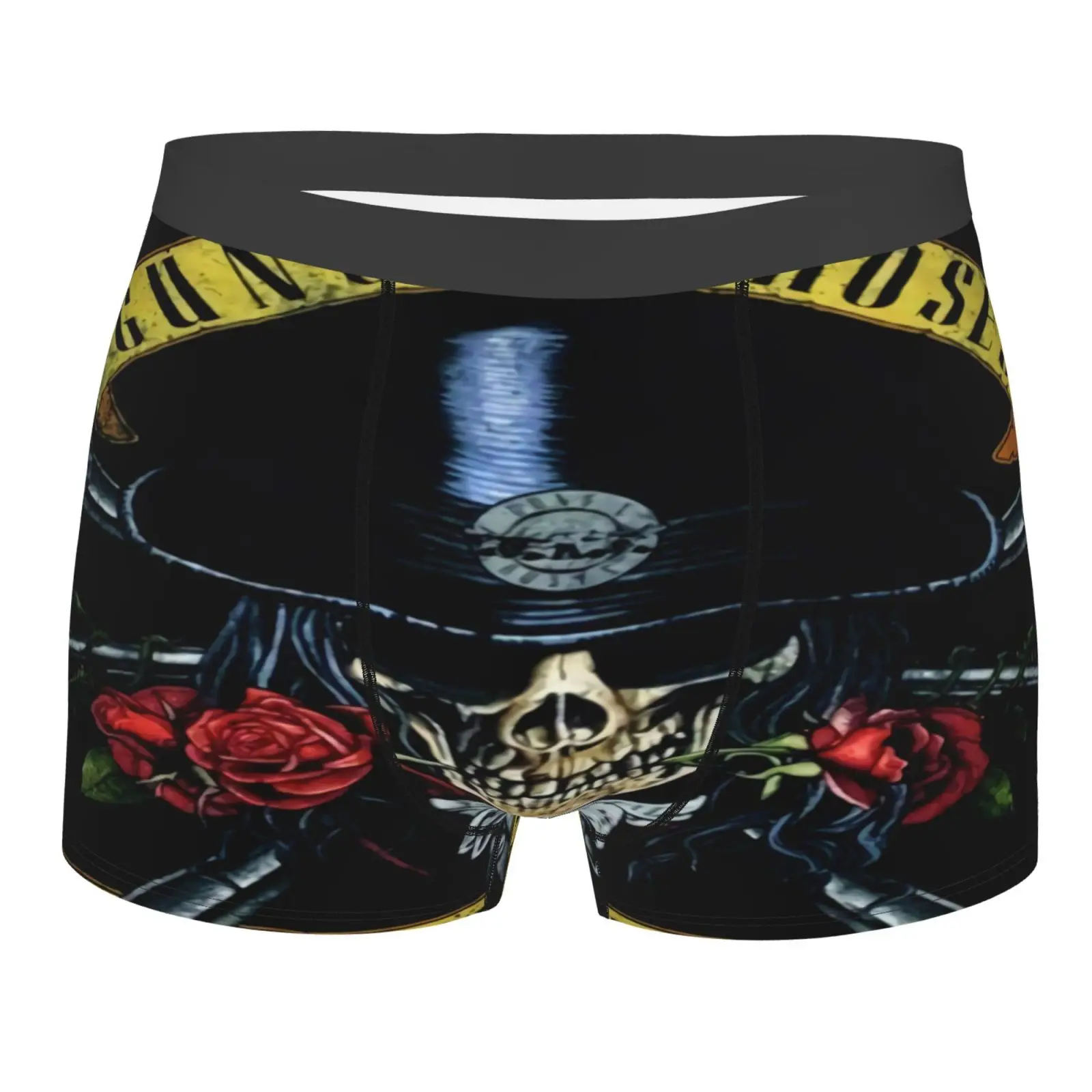 

Лицензионные мужские трусы Gunsnroses с вырезом лодочкой и черепом, сексуальное мужское нижнее белье с карманами, Длинные 4Xl мужские трусы из пол...