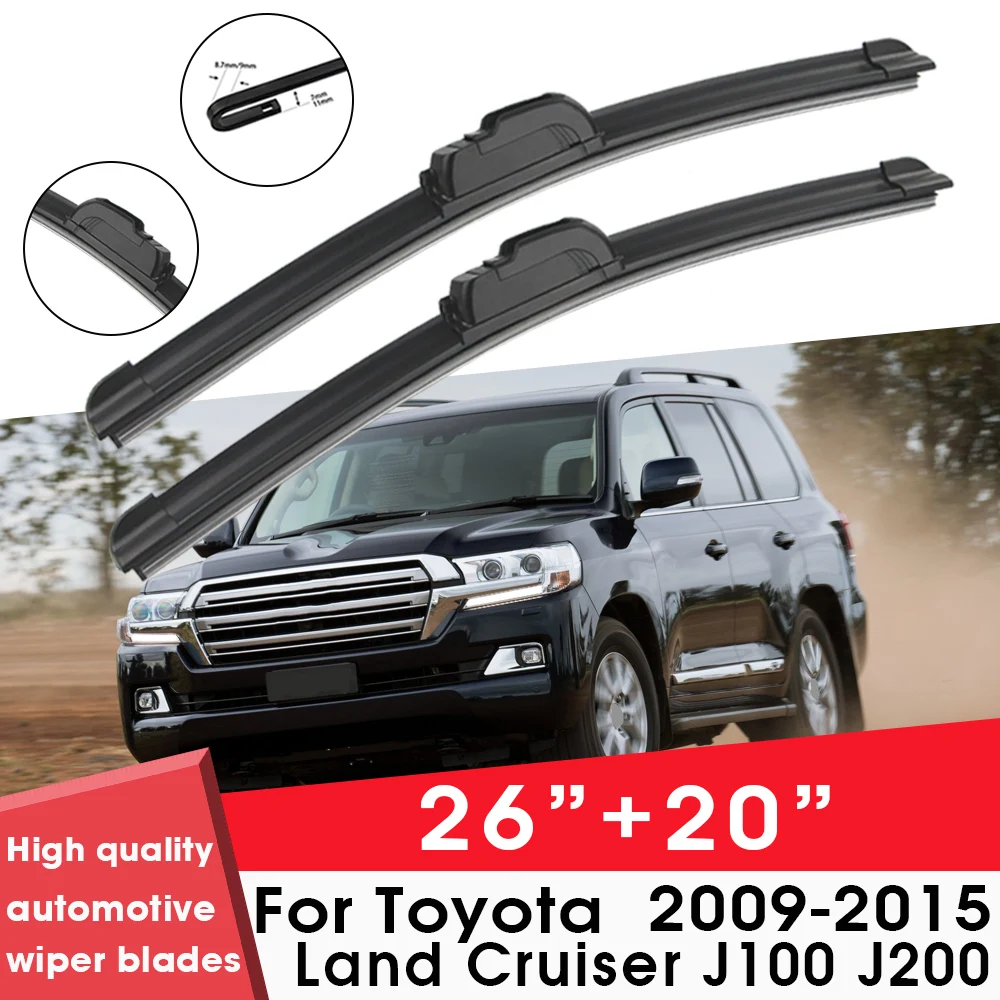 

Car Wiper Blade Blades For Toyota Land Cruiser J100 J200 2009-2015 26"+20"Windshield Windscreen Clean Rubber Silicon Cars Wipers
