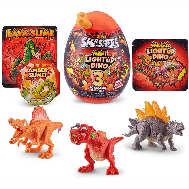 Zuru Smashers Dino Mini Light-Up T-Rex Egg Collect Dinosaur Doll Accessories Surprise Blind Box Spinosaurus Stegosaurus Kids Toy |