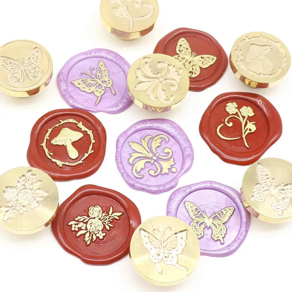 

25ＭＭ Flower Wax Seal Stamp Butterfly Sealing Stamp Head For Cards Envelopes Wedding Invitations Gift Packaging Scrapbooking