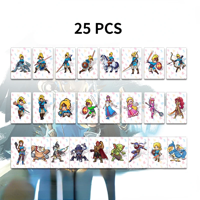 

Легендарные открытки Zelda Amiibo Kasselda из дикой природы, дышащий, Небесный меч, 25 шт., уникальная связь, карточки с изображением ораклов, открытки для перекрещивания животных для детей