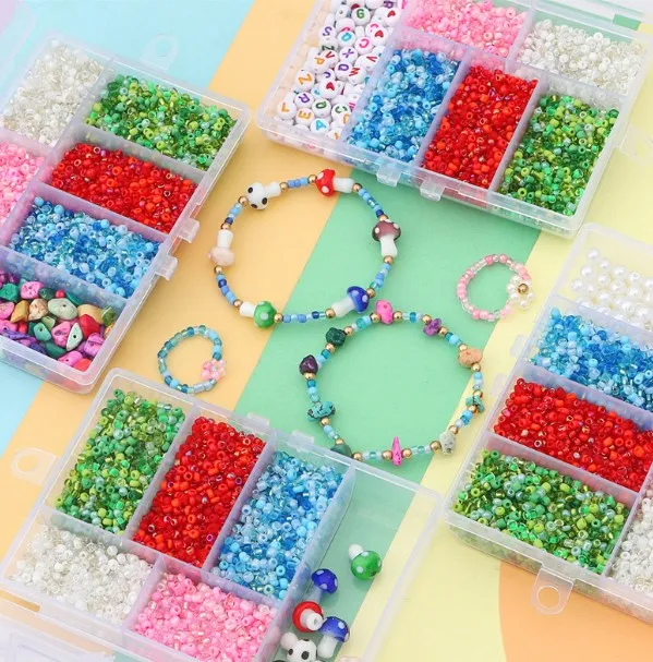 

1 Box Glass Seed Beads Kits Smiling Face Polymer Clay Spacer Loose for Jewelry DIY Bracelet Necklace Wholesale