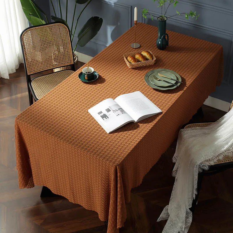 

Lace tablecloth Nordic ins style hollow rectangular tablecloth solid color table mat tablecloth