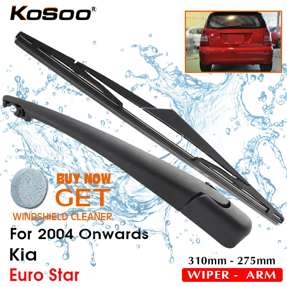 

KOSOO Авто Задние лезвия для KIA Euro Star,310 мм 2004 года задние оконные стеклоочистители для лобового стекла, аксессуары для стайлинга автомобилей