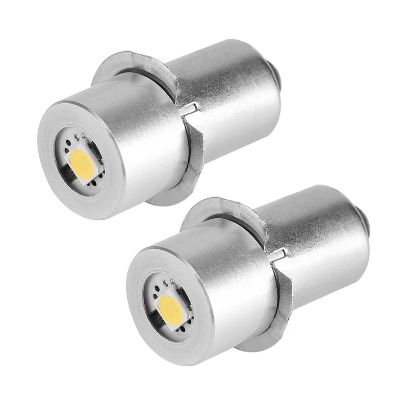 

2X 1W P13.5S LED Flashlight Bulb, 100-110LM 2700-7000K Replacement Bulb Torch Lamp Emergency Work Light(6V)