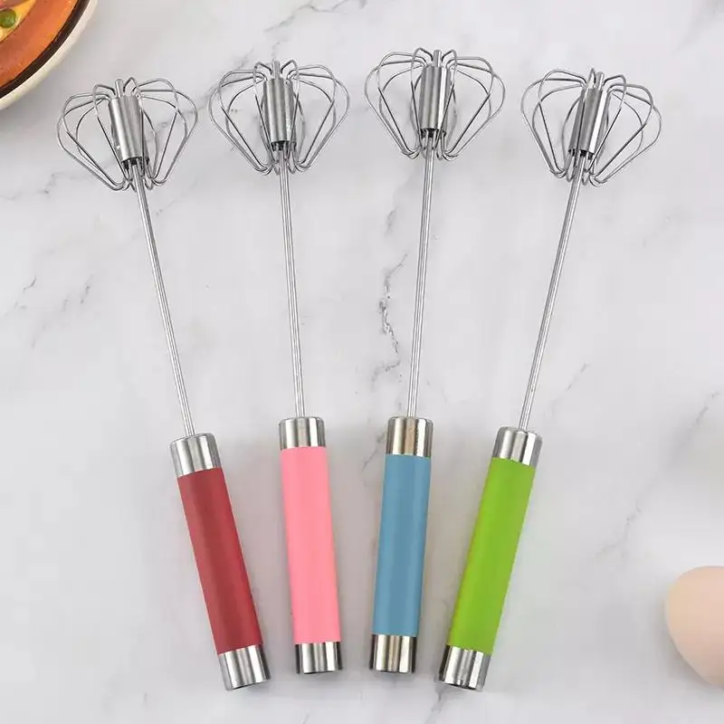 Semi-automatic Egg Beater Stainless Steel Hand Pressure Whisk Kitchen Accessories Baking Tools Cream Butter Utensil Manual Mixer