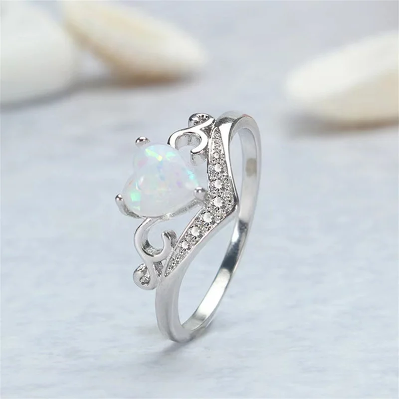 

Fashion Heart Zircon Ring for Women Couple Gift Sweet Crown Bowknot Butterfly Crystal Wedding Party Anniversary Finger Jewelry