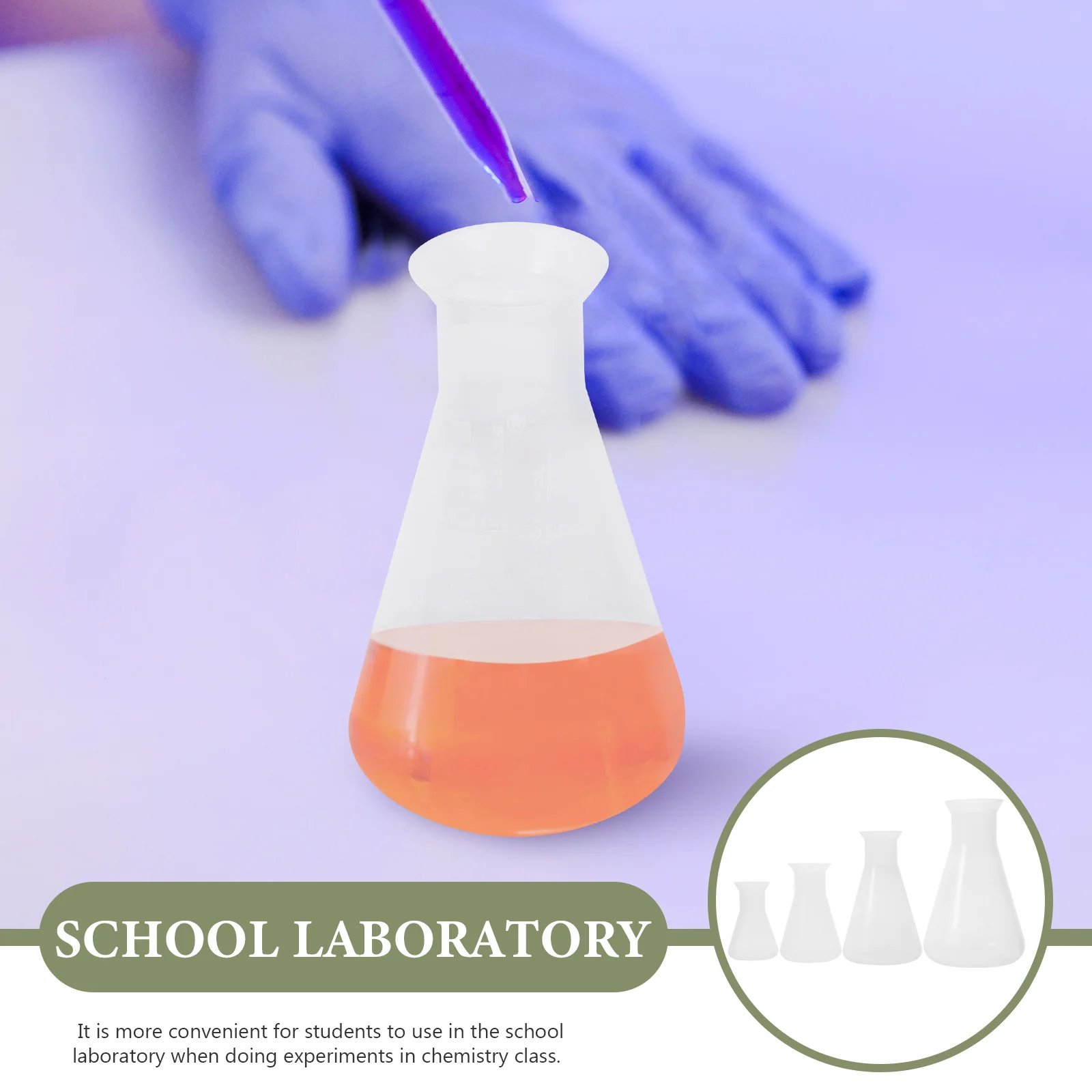 Колба Erlenmeyer экспериментная шкала с коническим конусом для лабораторной химии