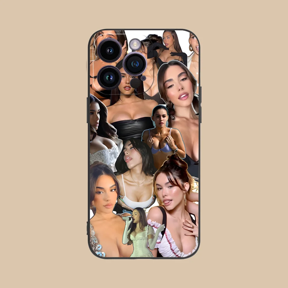 Чехол для телефона Madison Beer iPhone 16 15 14 13 12 11 X XR XS 8 7 Pro Max Plus мини-черный чехол смартфона