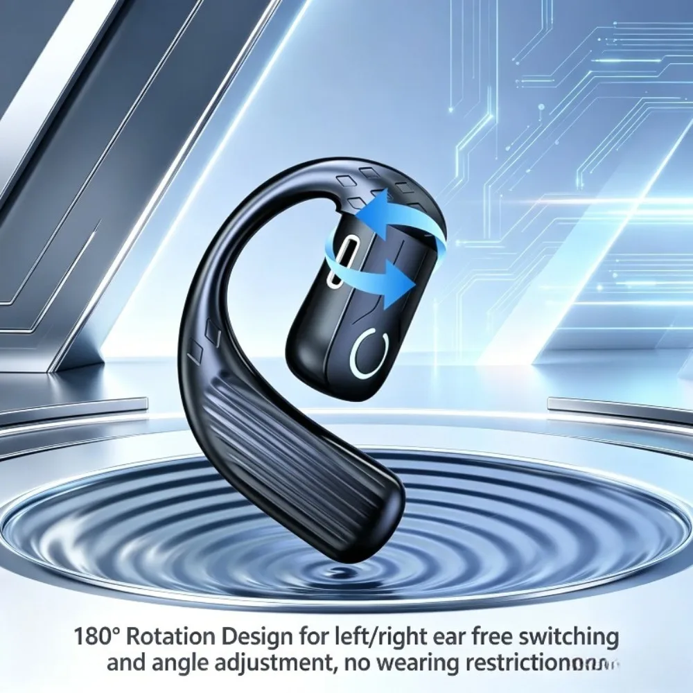 Фото Беспроводные Bluetooth-наушники с креплением на ухо, невидимые при ношении, с шумоподавлением, Hi-Fi звуком без потерь и сверхдолгим временем работы №4
