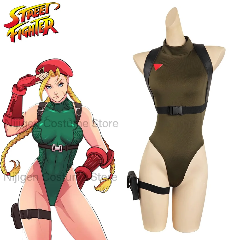 

Street Fighter Cammy White Cosplay Costume Bodysuit Hat Game Role Play Uniform Halloween Christmas Carnival Full Set Woman