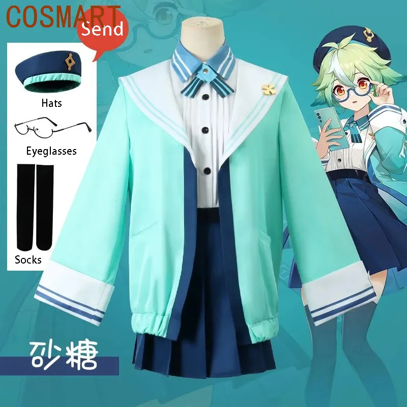 

COSMART Genshin Impact Cos Sucrose Cosplay Costumes JK Uniform Full Set Send Hats,glasses,socks
