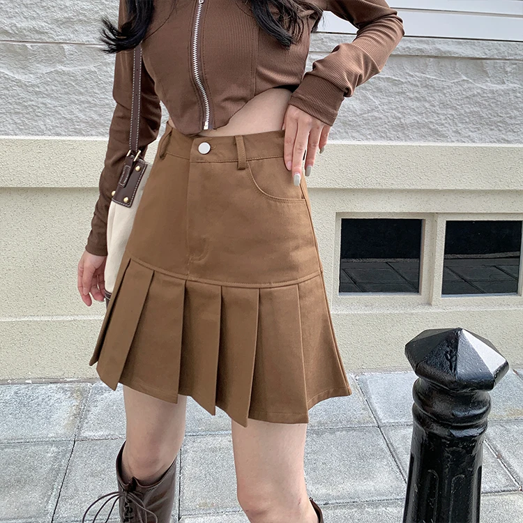 

Harajuku Skirt Pleated Skirt High Waist and Slim A-line Skirt Pleated Mini Skirt Skater Skirt Korean Style Pleated Skirt