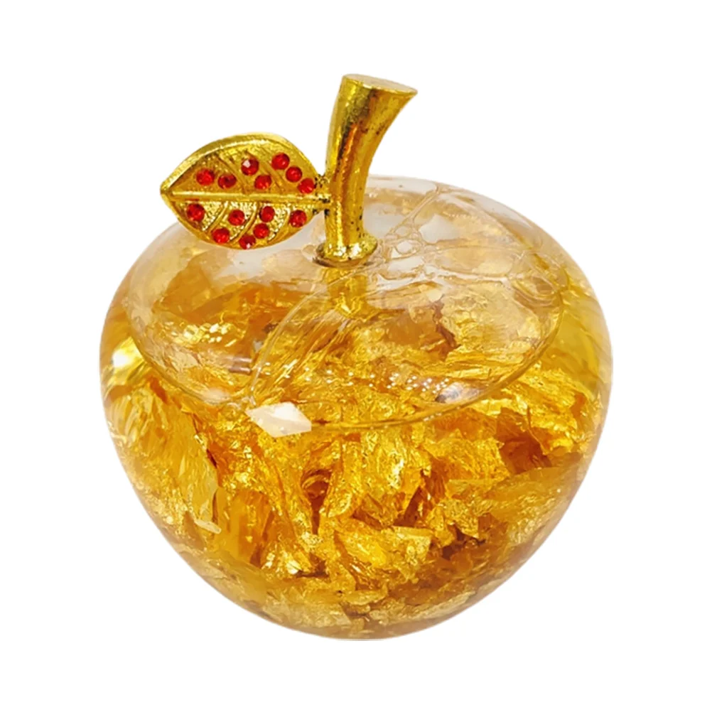 

Crystal Apple Ornament Decor Desktop Paperweight Sculpture Decorative Birthday Gift Fake Adornment Car Craft Tree Decoration