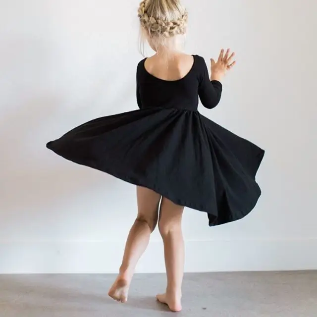 

Autumn Girl's Dress Children's Solid Color Waist Skirt Children's Skirt Children's Cothing Western Style