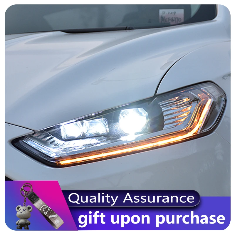 Автомобильная фара для Ford Mondeo 2013-2016 передний фонарь DRL обновленная динамическая