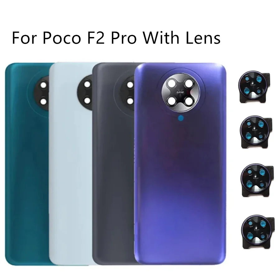 Стеклянная Крышка батарейного отсека для Xiaomi POCO F2 Pro Задняя стеклянная панель
