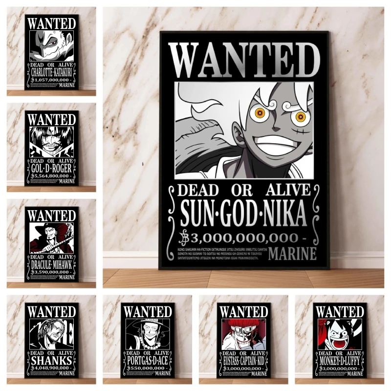 

Anime Posters One Piece Bounty Wanted Roger Decoration Paintings Decorative HD Print Art Prints Modern Home Birthday Gifts