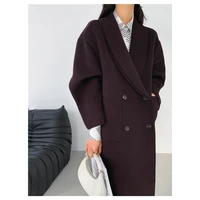 long coat casacos de inverno feminino 2022 autumn winter women wool women coat and jackets high street pockets