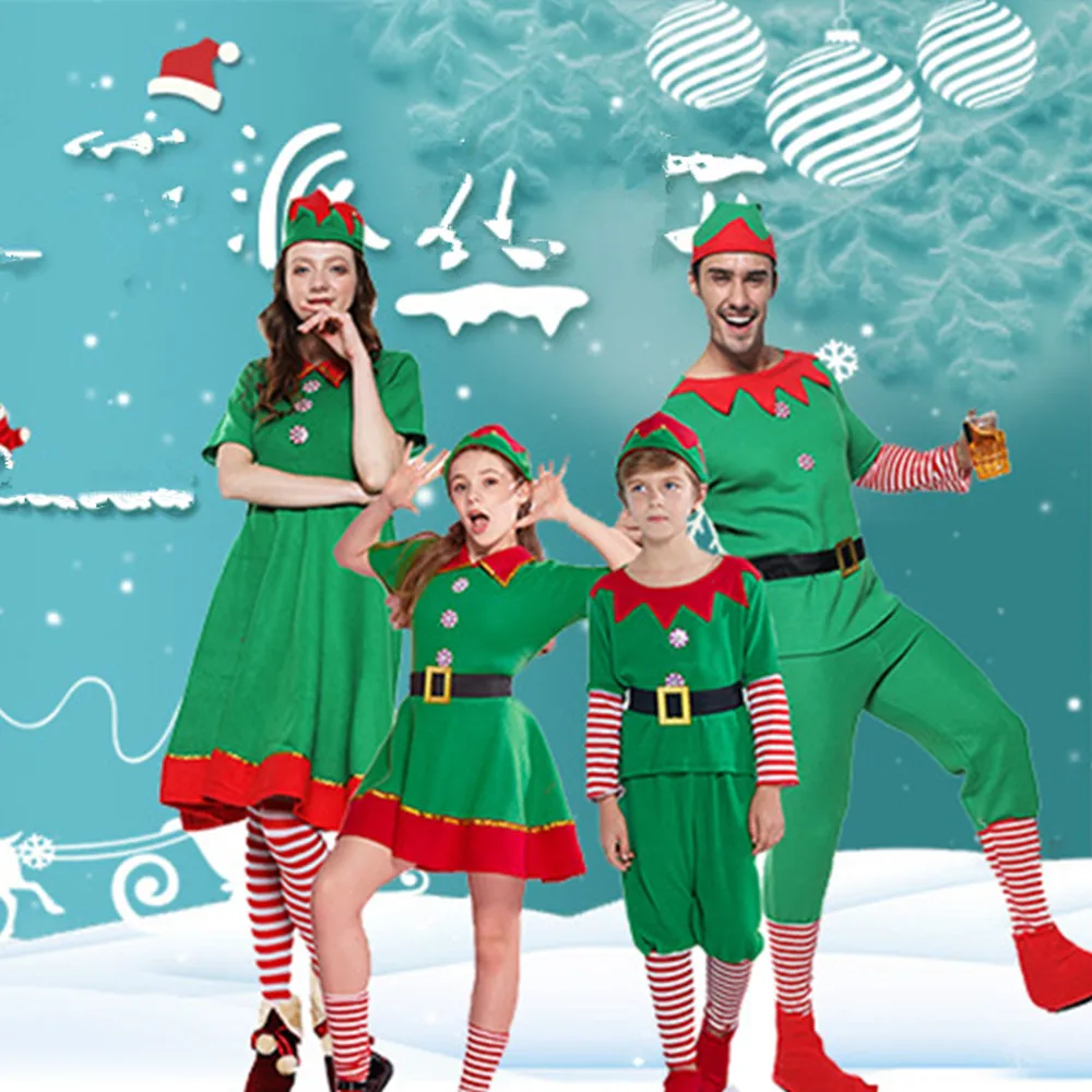Рождественские костюмы для косплея Хэллоуина детей мальчиков и девочек платье