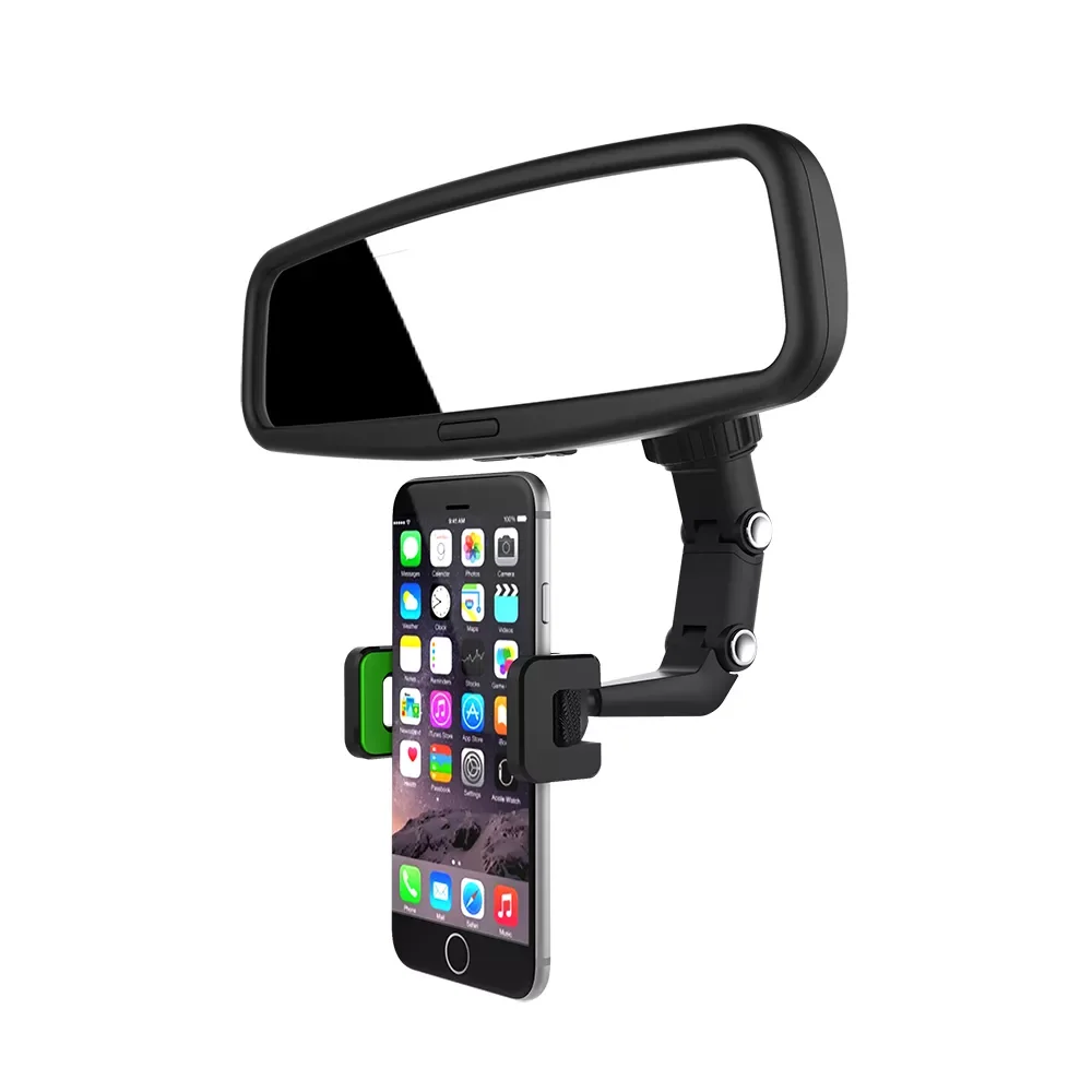 

Car Accessories Multifunctional Car Phone Holder Rearview Mirror GPS Navigation Bracket 360 Degree Rotation Hanging Mobile Phone