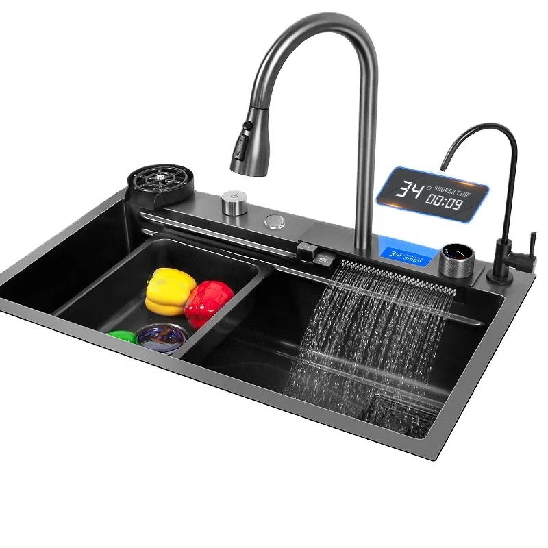 Набор смесителей для кухонной мойки Deao с водопадом из нержавеющей стали