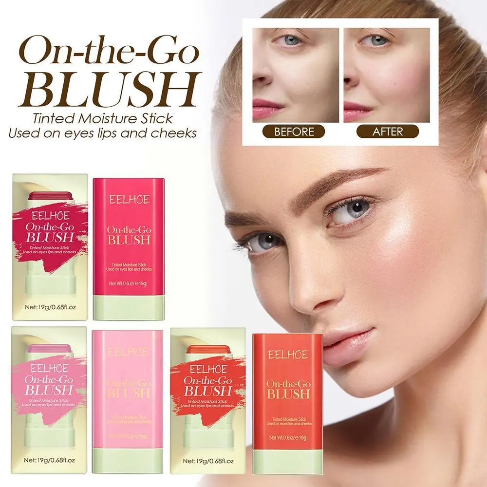 

Tinted Mositure Blush Stick Face Pink Cream Cheek Blusher on Makeup Cosmetics in used cheeks eyes 1 Tubes lips 3 A6S9