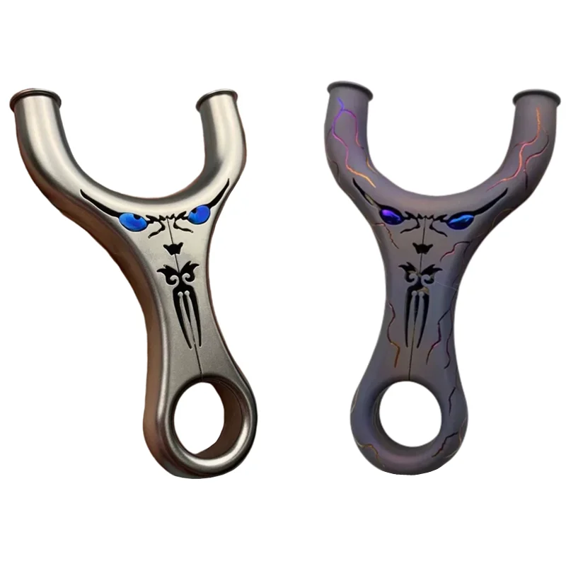 

TC21 Titanium Alloy Slingshot Flat Leather Round Head Slingshot Outdoor Hunting Shooting Competitive Titanium Alloy Slingshot