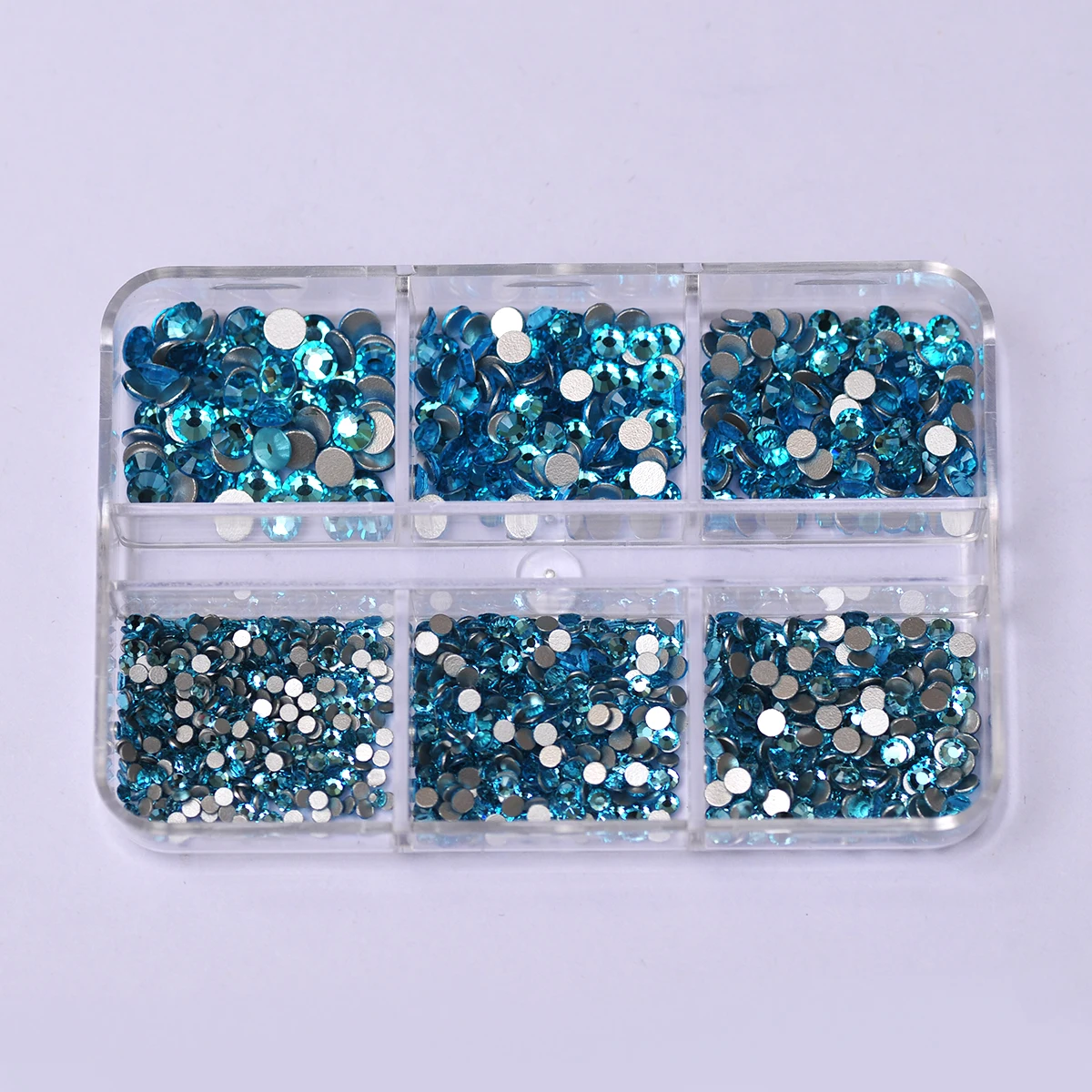 

6Girds Box SS4-SS16 Colorful Non Hotfix Rhinestones Flatback Gems Diamonds 3D Glitter Manicure Nail Art Luxurious Decoration