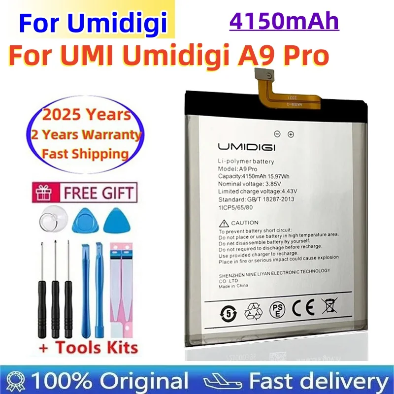 Фото 2025 лет, 100% оригинальный аккумулятор Umidigi A9 Pro для UMI Umidigi A9 Pro, 4150 мАч, аккумуляторы для мобильных телефонов, быстрая доставка №2