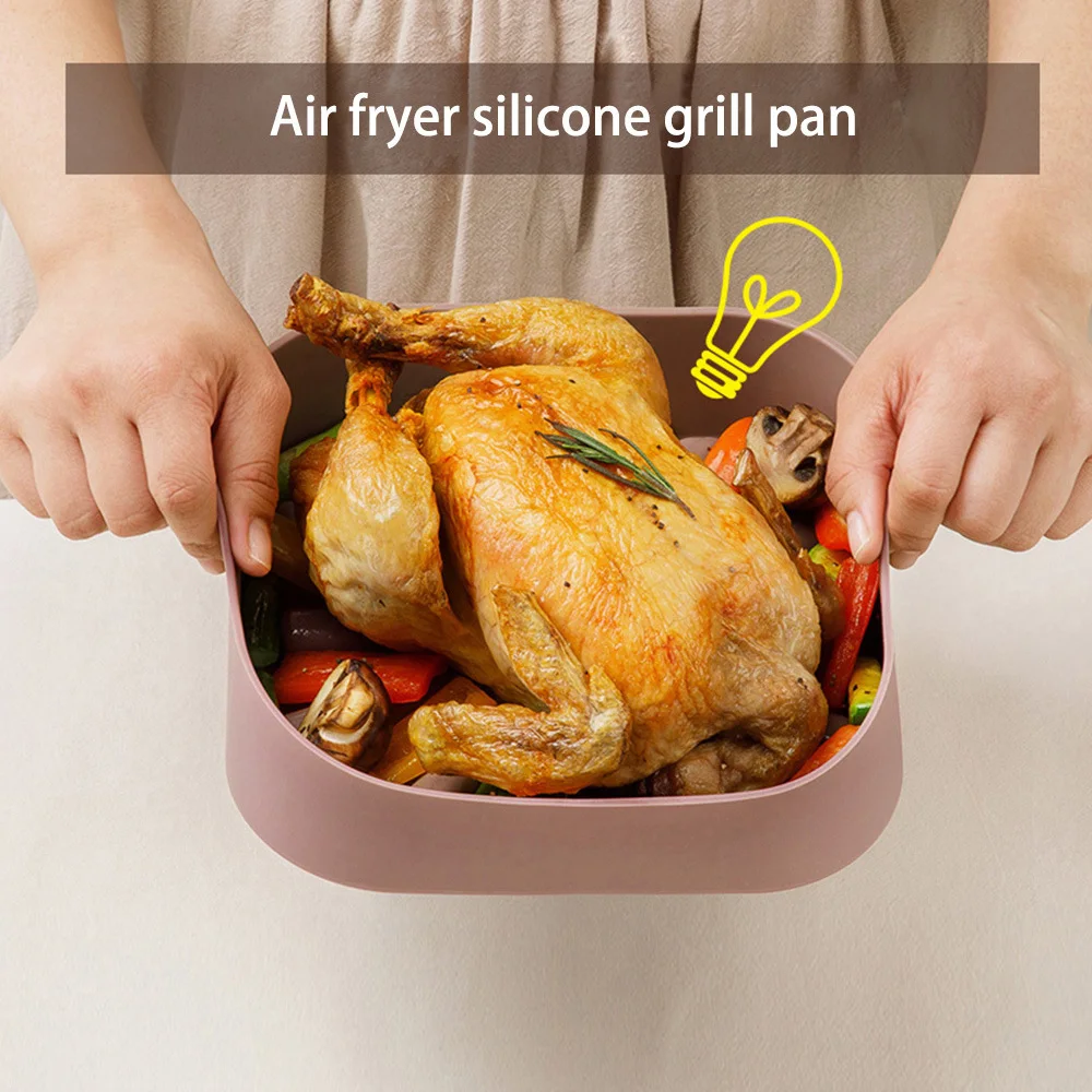 

AirFryer Silicone Pot Multifunctional Air Fryers Accessories Bread Fried Chicken Pizza Basket Baking Tray Non Stick Baking Bake