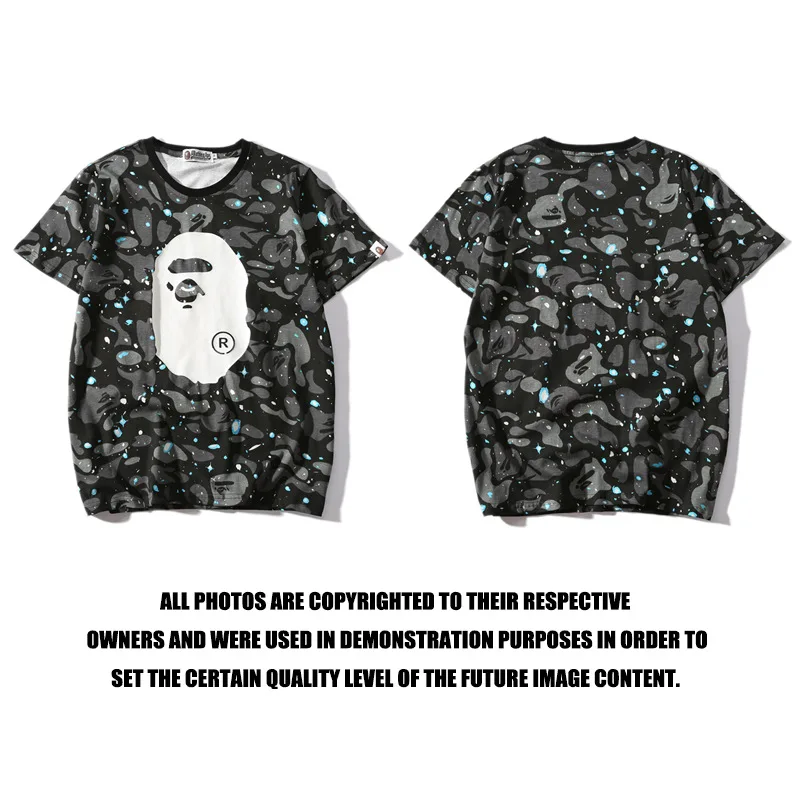 

Футболка с принтом для мужчин и женщин, светящаяся хлопковая камуфляжная футболка с коротким рукавом