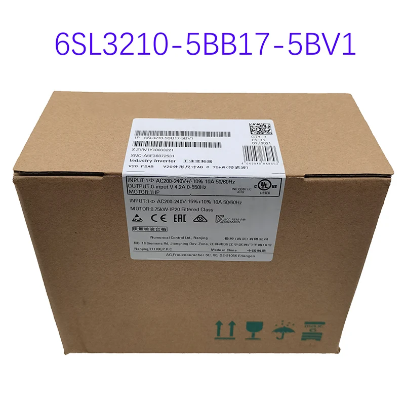 

New original 6SL3210-5BB17-5BV1 V20 inverter 0.75 kilowatt 220V 6SL32105BB175BV1 spot