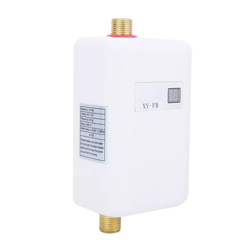 

3000W/3800W Electric Water Heater Instant Tankless Water Heater 110V/220V Temperature display Heating Shower Univers
