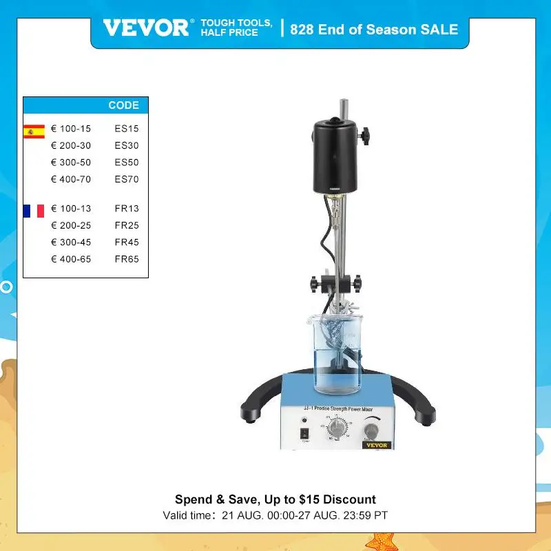 VEOVR 3000RPM Electric Overhead Stirrer Mixer Magnetic Agitador Vortex Blender Shaker for Medical Biological Chemical Laboratory