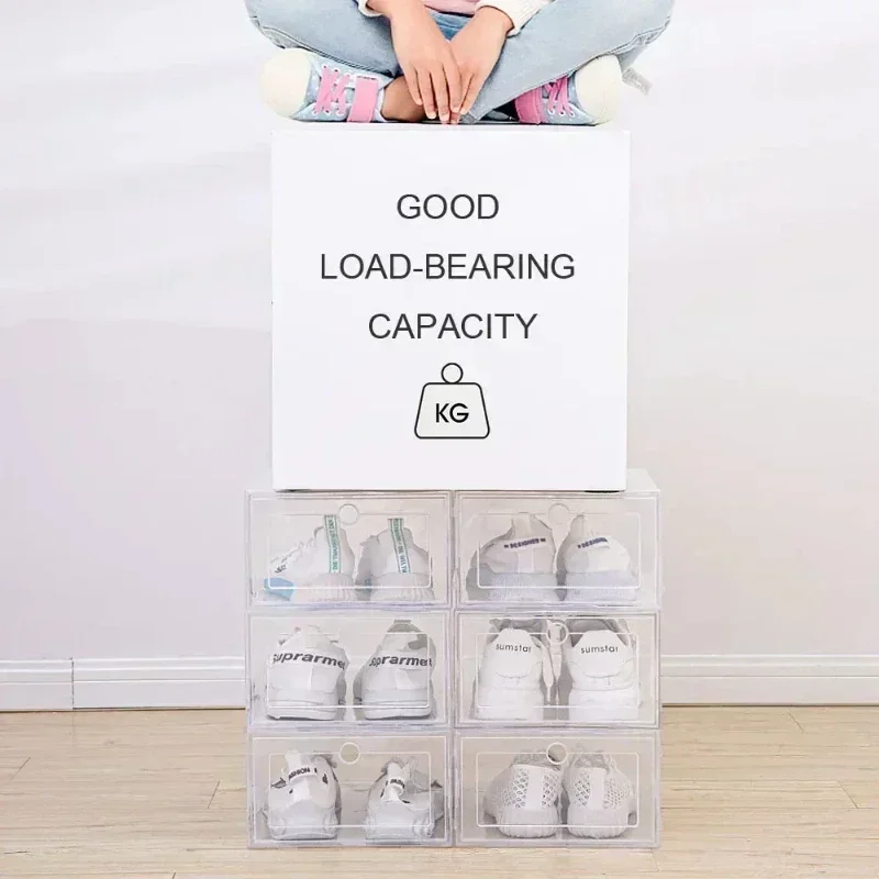 6 шт. коробка для хранения обуви прозрачная штабелируемая стойка компактный шкаф