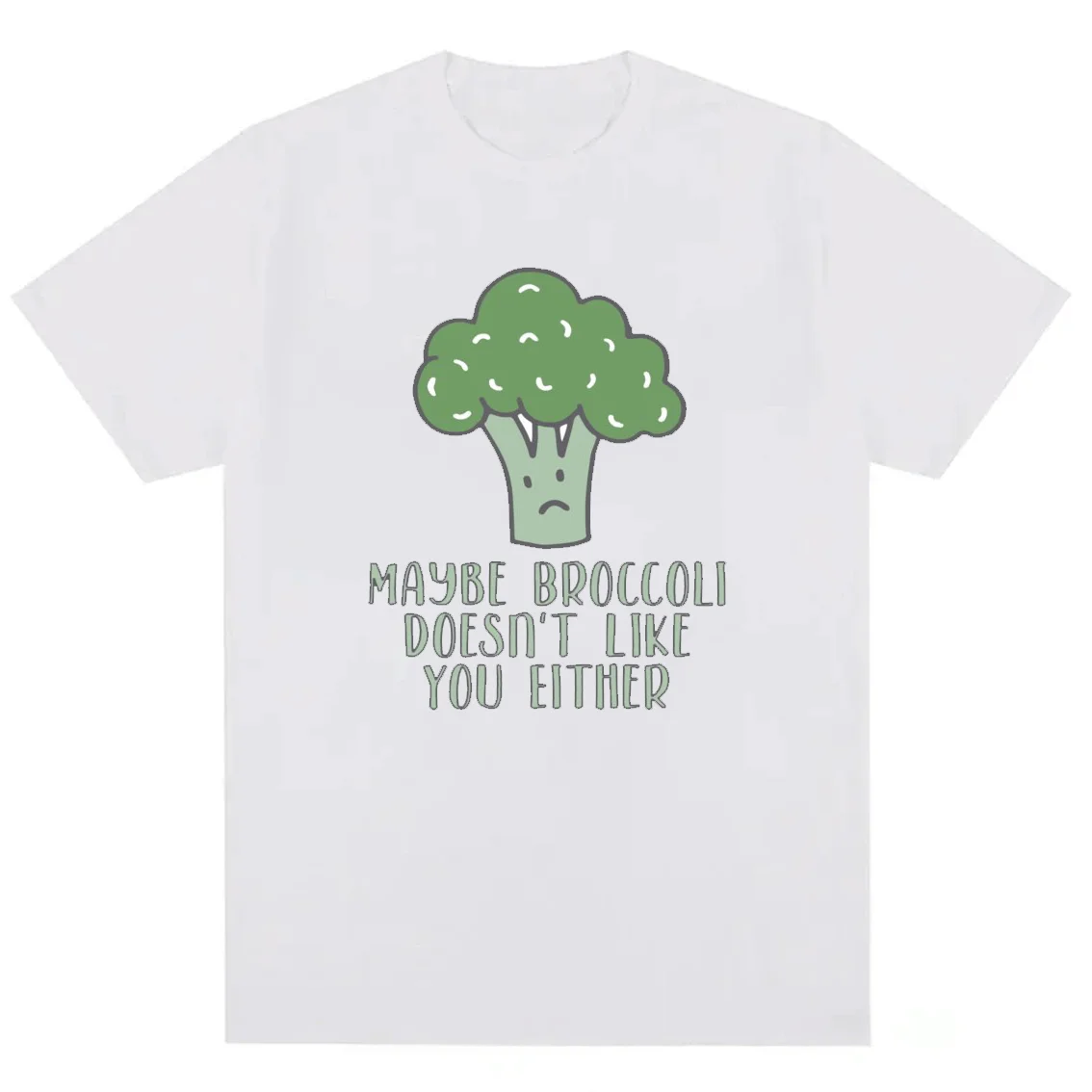 Футболка может не нравиться вам и брокколи 100% хлопок повседневный топ с коротким