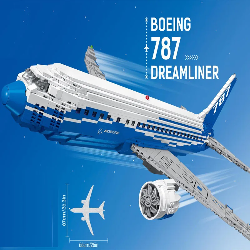 

New City Aerospace Series Boeing 787 Dreamliner Model Building Blocks Aircraft Toys Children's Christmas Gift For Children Toys