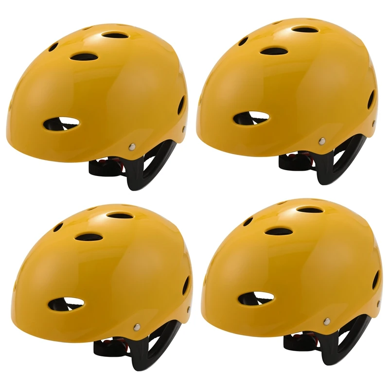

4X Safety Protector Helmet 11 Breathing Holes for Water Sports Kayak Canoe Surf Paddleboard - Yellow