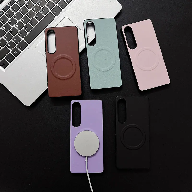 Роскошный чехол на магнитной застежке с гладкой кожаной текстурой для Sony Xperia 10 5 1