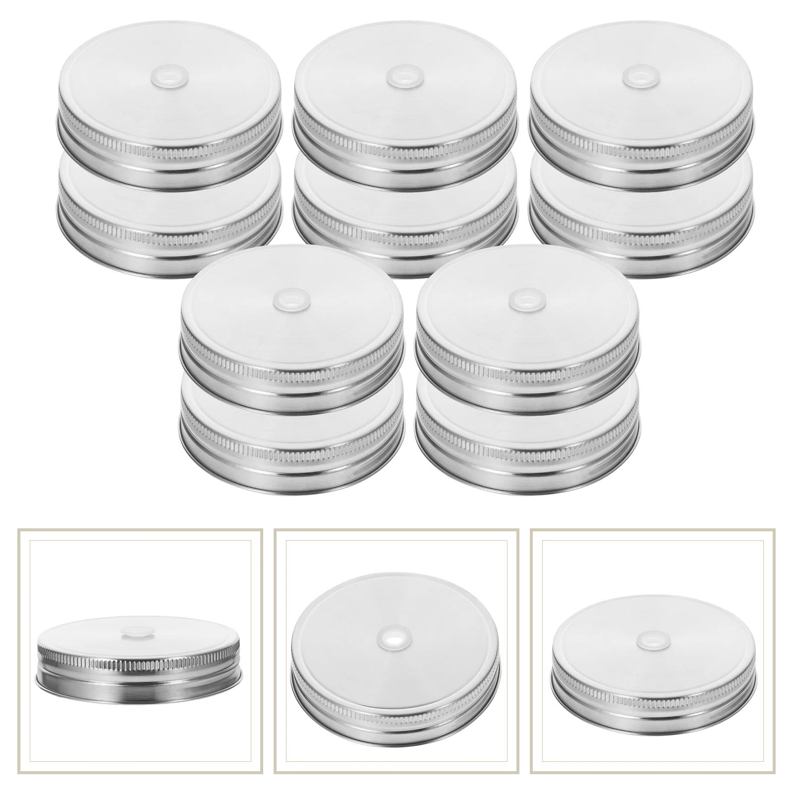 

Sealed Stainless Steel Lids Mason Jar Sealing Bottle Caps Covers Glass Drinking Jars