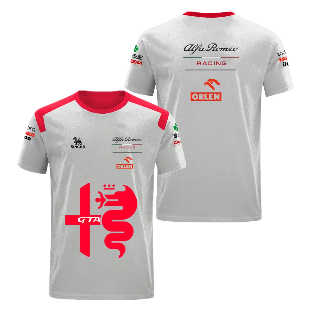 

2022F1 Alfa. Romeo Team C42 New Racing Bottas Formula One Extreme Sports T-shirt Men's Women's Outdoor Breathable Short Sleeves