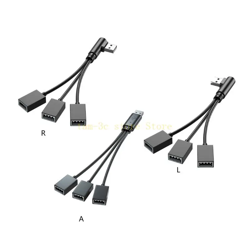 

D0UA 1USB Male to 3 USB Female Y Splitter Hubs Data Cord Power Extension Adapter
